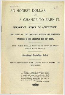 An Honest Dollar and a Chance to Earn It: McKinley's Letter of Acceptance