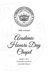 49th Annual Academic Honors Day Chapel by Cedarville University