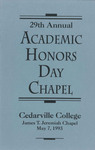 29th Annual Academic Honors Day Chapel by Cedarville College