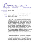 Alumni Letter by Cedarville College
