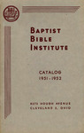 1951-1952 Baptist Bible Institute Academic Catalog by Baptist Bible Institute of Cleveland