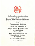 1949 Commencement Invitation by Baptist Bible Institute of Cleveland