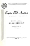 1953 Commencement Program by Baptist Bible Institute of Cleveland