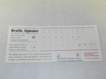 Braille alphabet card by Cedarville University