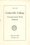 1930 Commencement Week Program