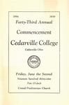 1939 Commencement Program