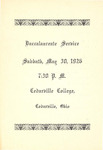 1926 Baccalaureate Service