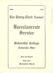 1929 Baccalaureate Service