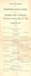 1895 Philadelphian Literary Society Contest