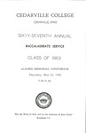 1963 Baccalaureate Service