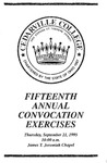 Fifteenth Annual Convocation Exercises by Cedarville College