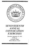Seventeenth Annual Convocation Exercises by Cedarville College