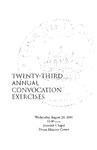 Twenty-third Annual Convocation Exercises