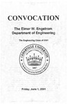 The Department of Engineering Class of 2001 Convocation Program