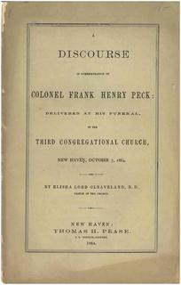 A Discourse in Commemoration of Colonel Frank Henry Peck
