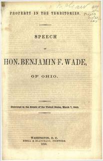 Speech of Hon. Benjamin F. Wade