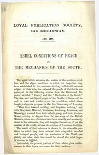 Rebel Conditions of Peace and The Mechanics of the South