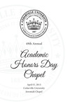 49th Annual Academic Honors Day Chapel