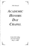 36th Annual Academic Honors Day Chapel