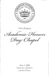 44th Annual Academic Honors Day Chapel
