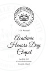 51st Annual Academic Honors Day Chapel