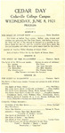 1921 Cedar Day Program by Cedarville College