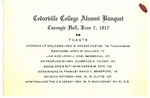 1917 Alumni Banquet Menu by Cedarville College