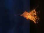 blazing fire at dusk by Eva Tweeten
