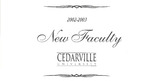 New Faculty, 2002-2003 by Cedarville University