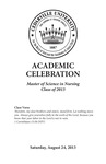 School of Nursing Master of Science in Nursing Class of 2013 Academic Celebration Program by Cedarville University