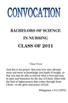 Department of Nursing Class of 2011 Convocation Program
