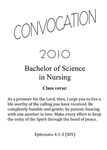 Department of Nursing Class of 2010 Convocation Program by Cedarville University