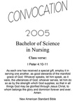 Department of Nursing Class of 2005 Convocation Program