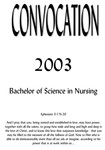 Department of Nursing Class of 2003 Convocation Program