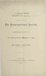 Discourse Delivered Before The Congregational Society by George Palmer Tyler